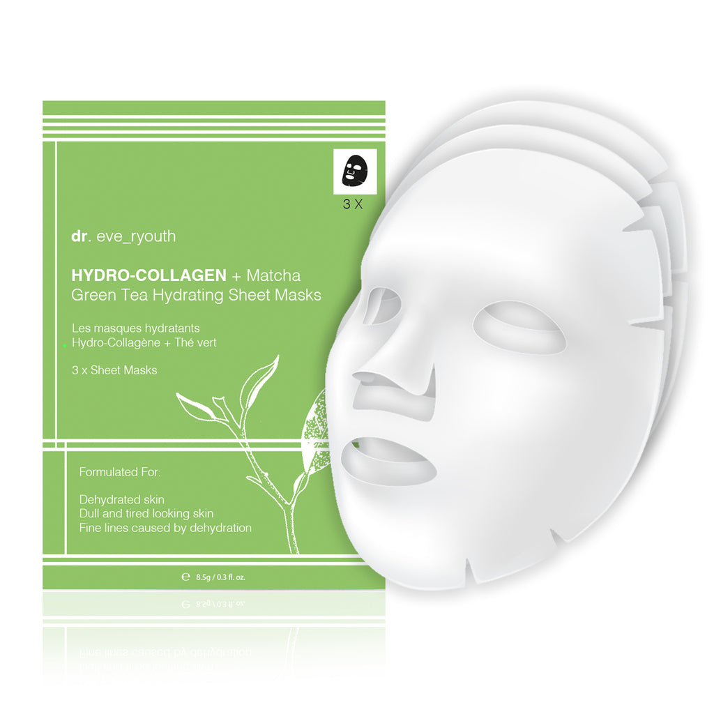 Hydro-Collagen + Matcha Green Tea Hydrating Sheet Masks x 3